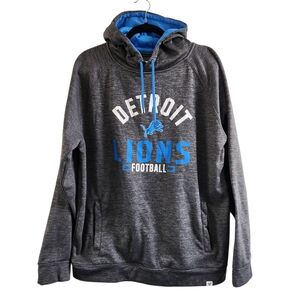Fanatics Detroit Lions Gray and Blue Hooded Sweatshirt